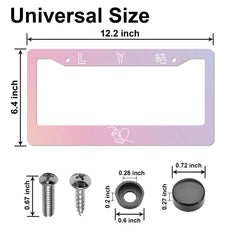 DGDRHZ pink license plate frame back view highlights anti-fading coating and clean lines.