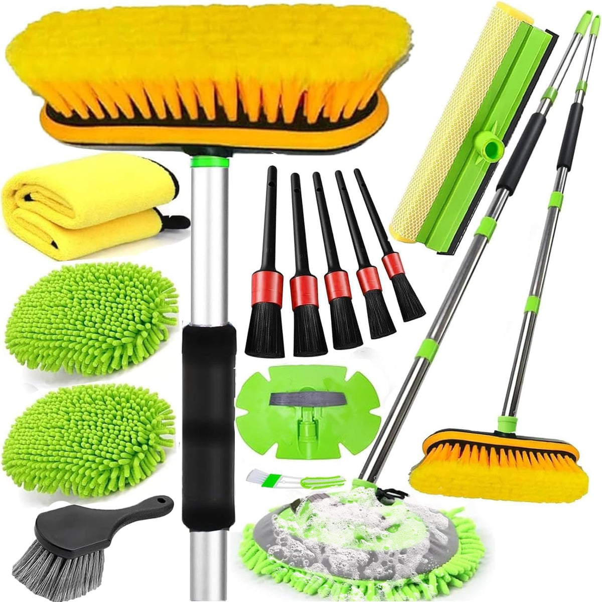 DGHEYQT 62-inch car wash brush assembly reaches roofs and high panels.