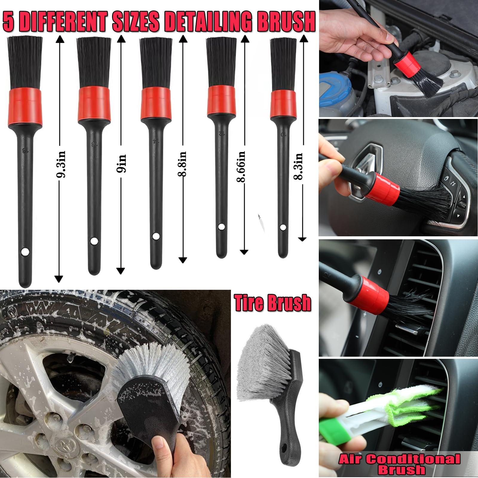 DGHEYQT tire brush ideal for rims, wheels, and grilles.
