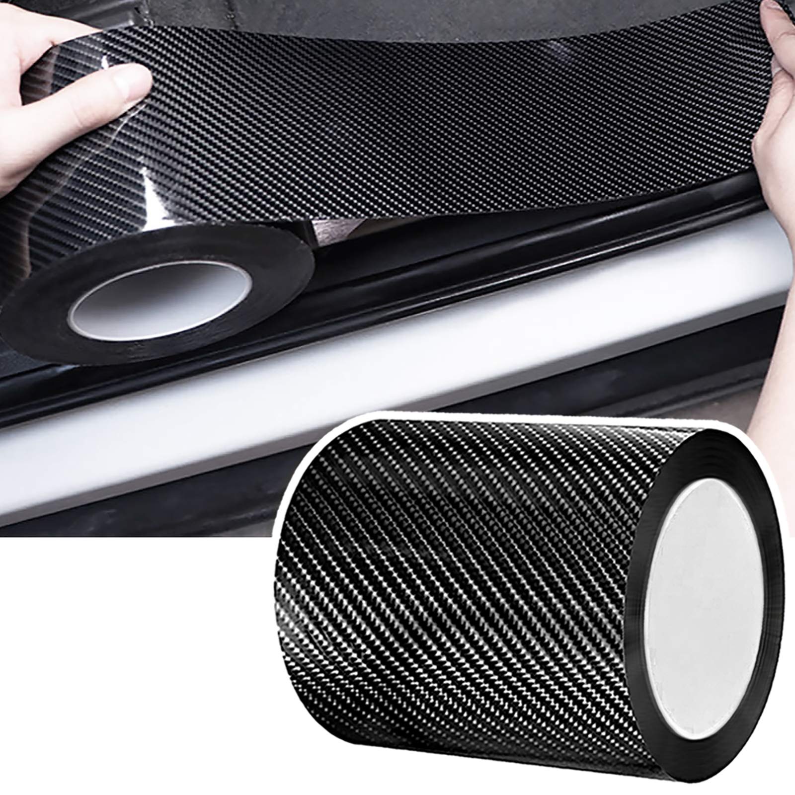 DGSL car door edge guards with carbon fiber wrap provide durable door sill protection.