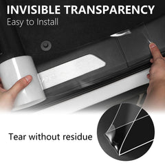 DGSL door sill protector demonstrates bubble-free, easy installation.