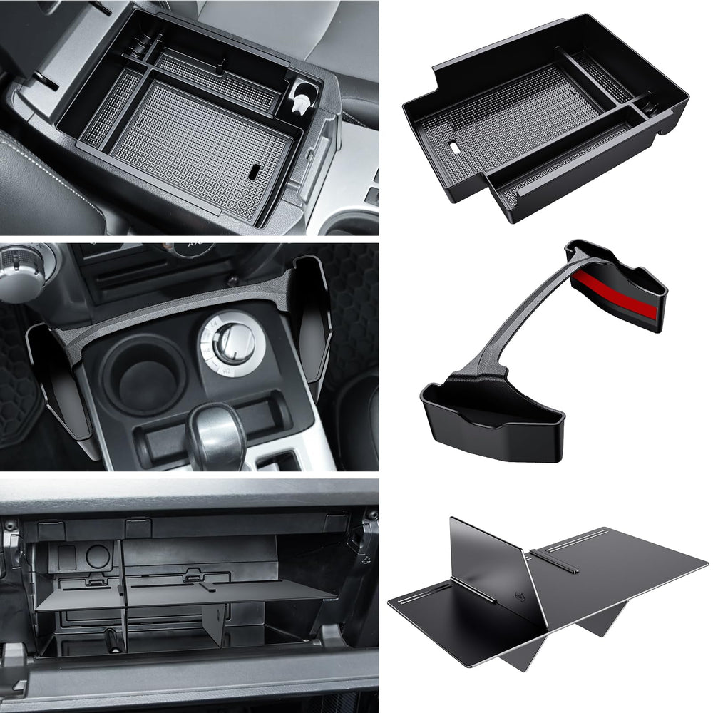 DIAMOOKY 3Pcs center console organizer for Toyota 4Runner keeps gear organized.