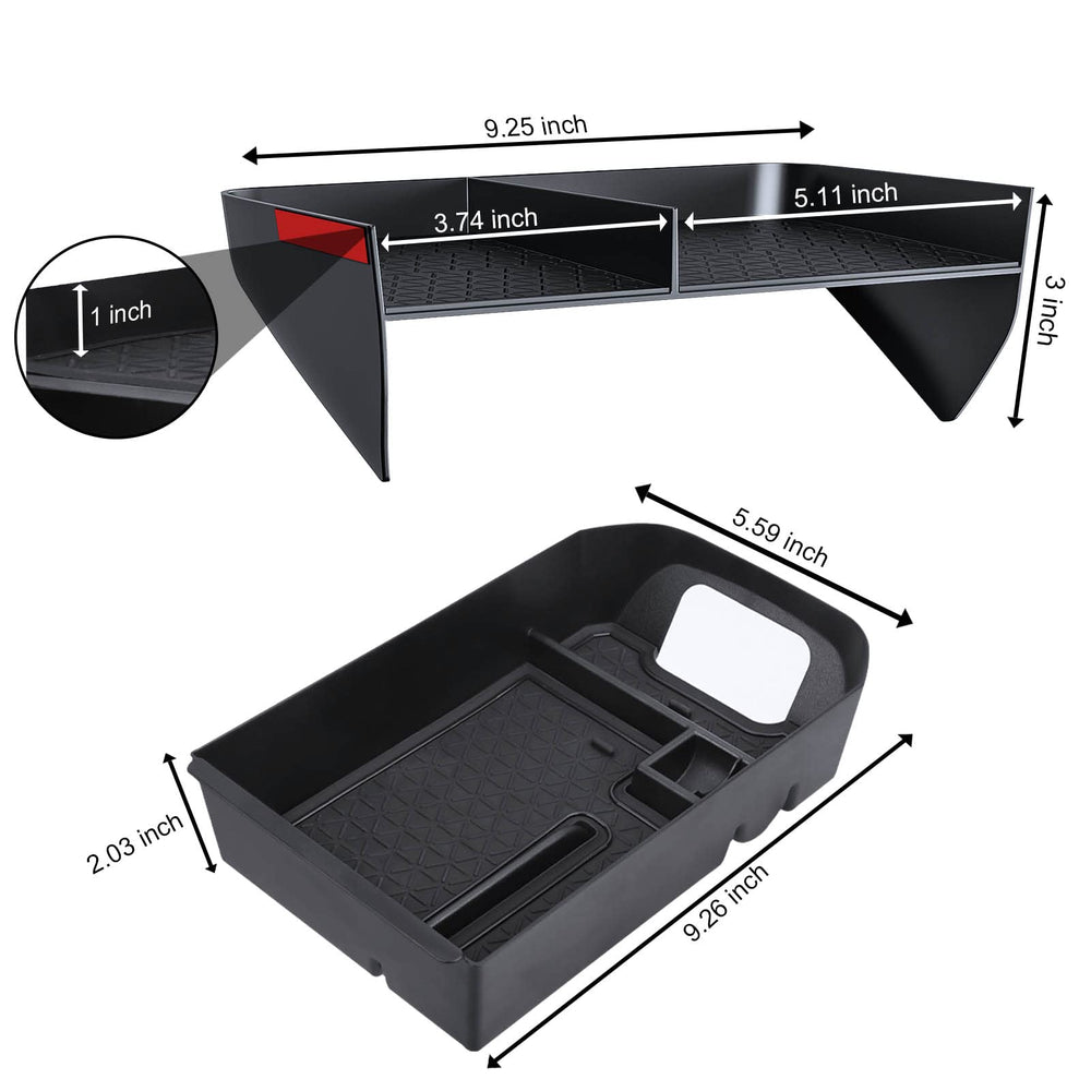 DIAMOOKY center console organizer accepts larger items like wallets and cables