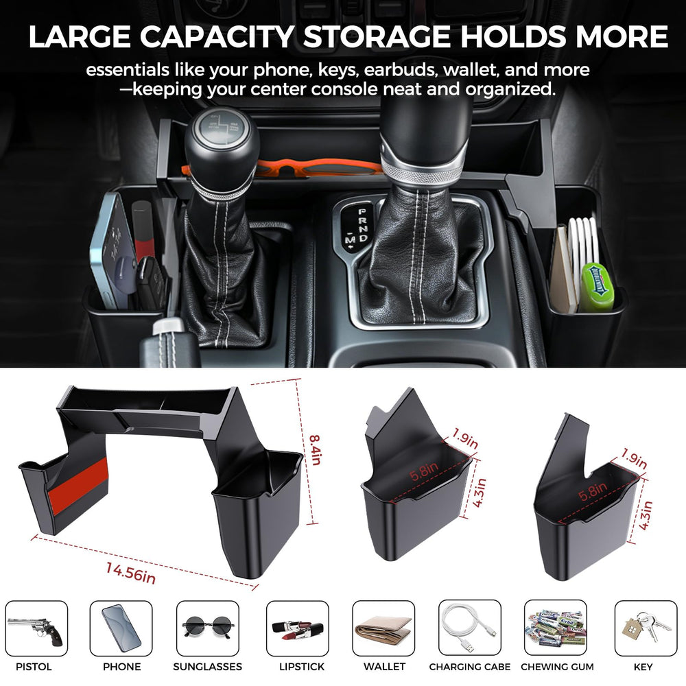 DIAMOOKY center console organizer for Wrangler JL/JLU keeps keys and phones neatly stored