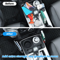 DIAMOOKY upper layer center console tray keeps essentials within reach.