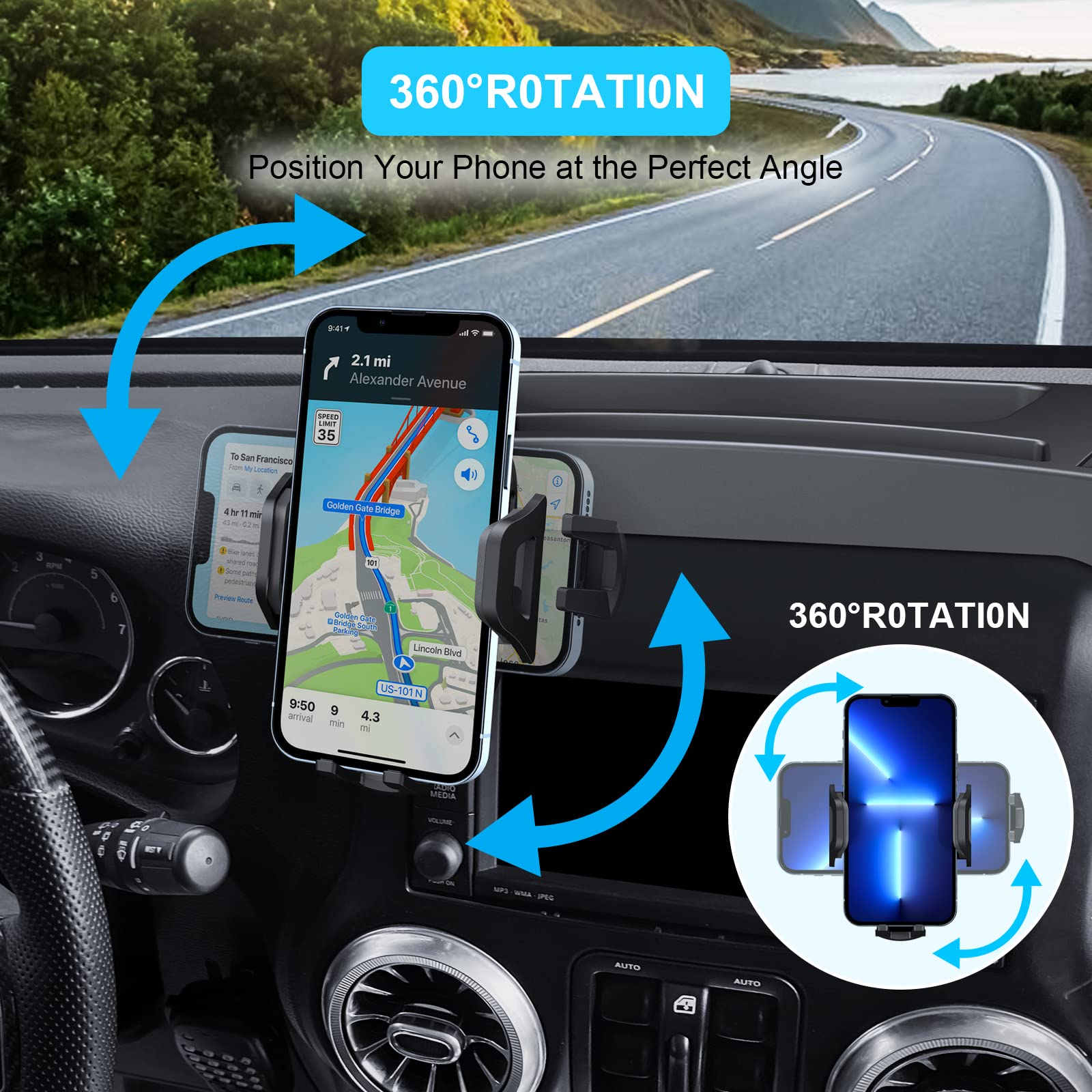 DIAMOOKY dash tray mount with high-hardness metal rod for durability.