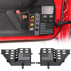 DIAMOOKY metal front door pocket panel – front view showing rugged storage for Jeep Wrangler