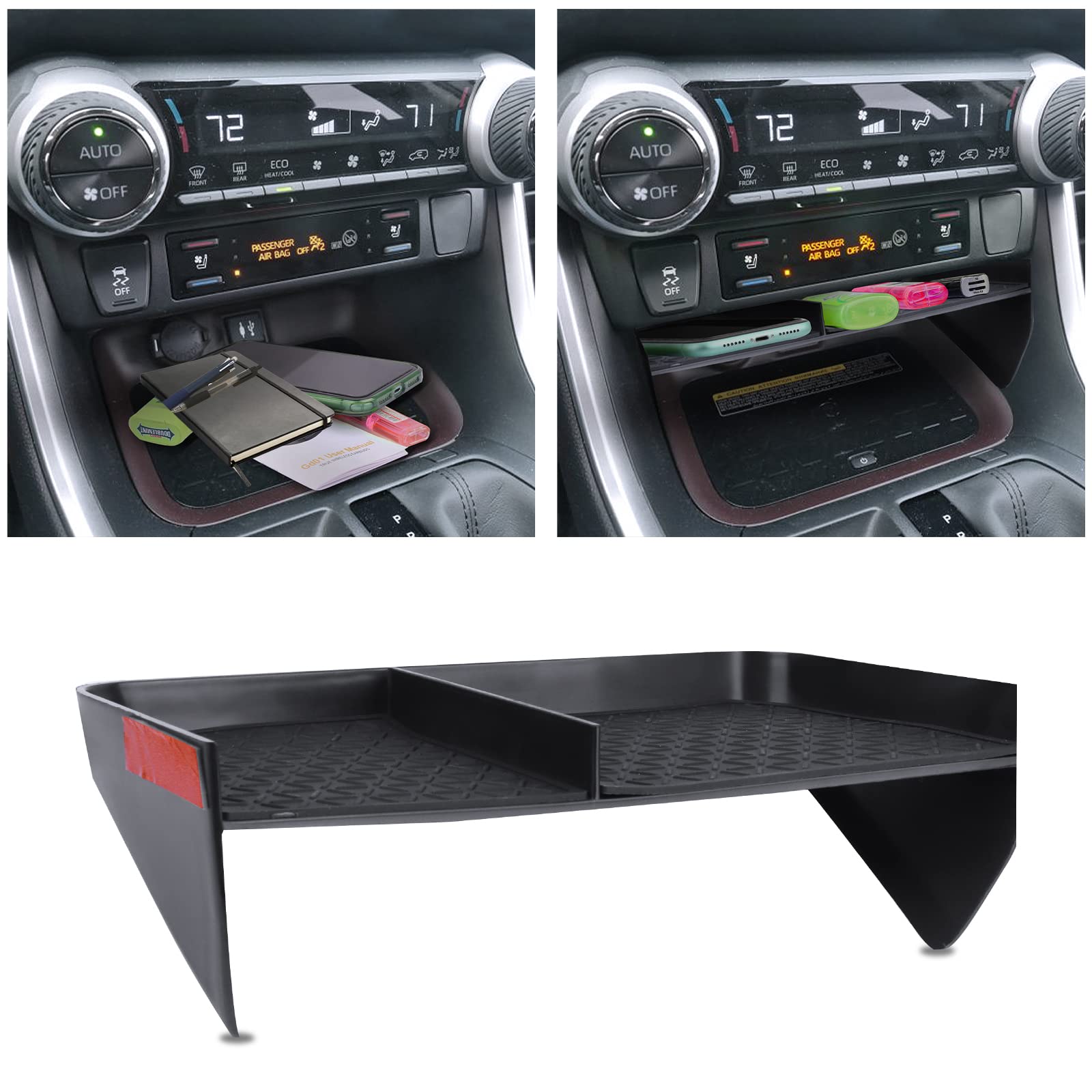 DIAMOOKY Rav4 anti-slip pad prevents items from sliding during drives.