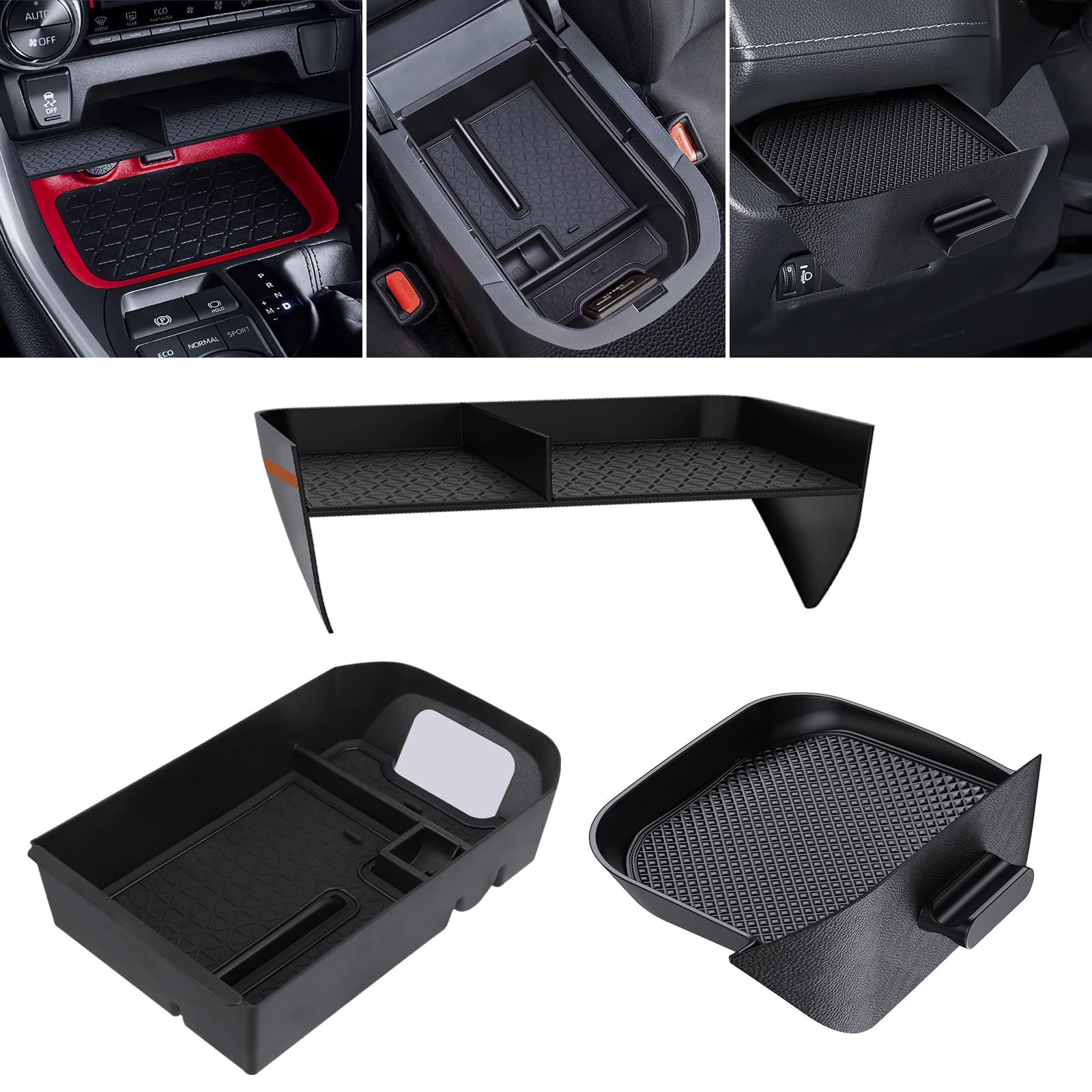 DIAMOOKY Rav4 center console main compartment keeps essentials at hand.