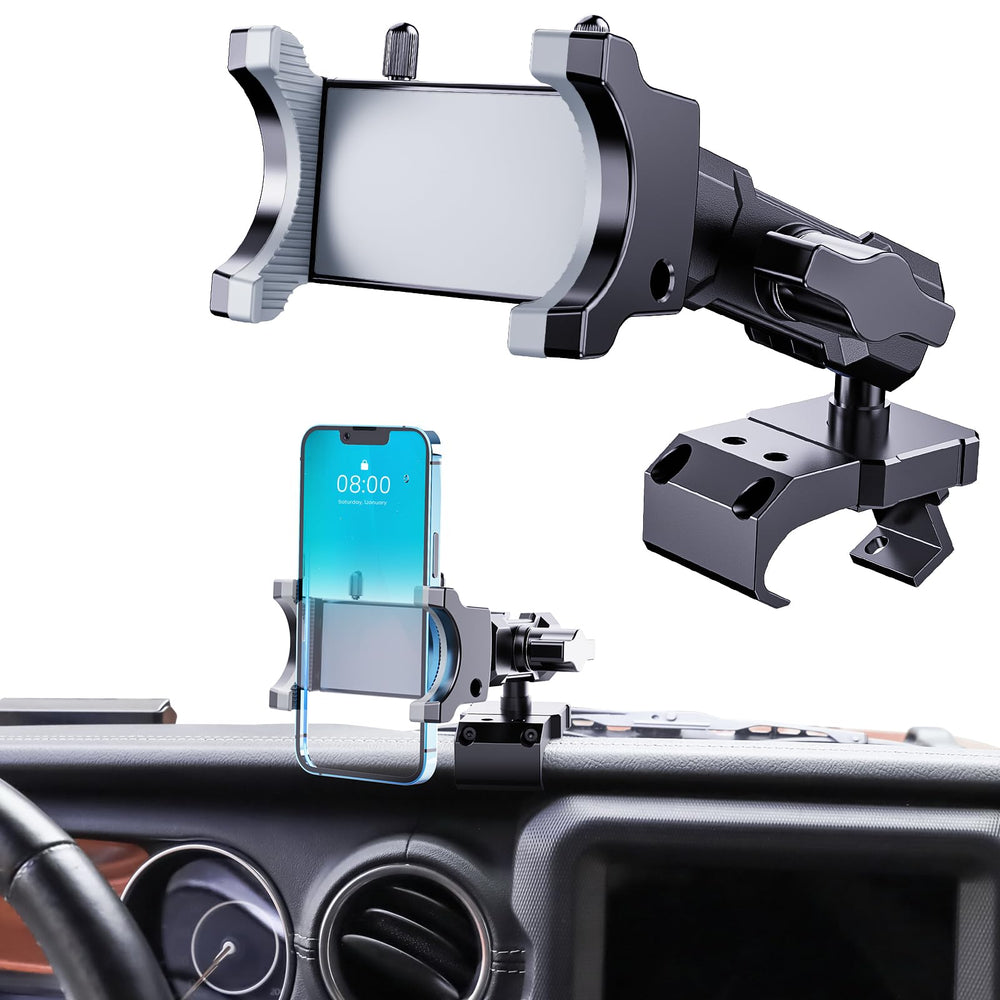 diamooky upgraded metal phone mount for Wrangler dashboard with secure on-road mounting