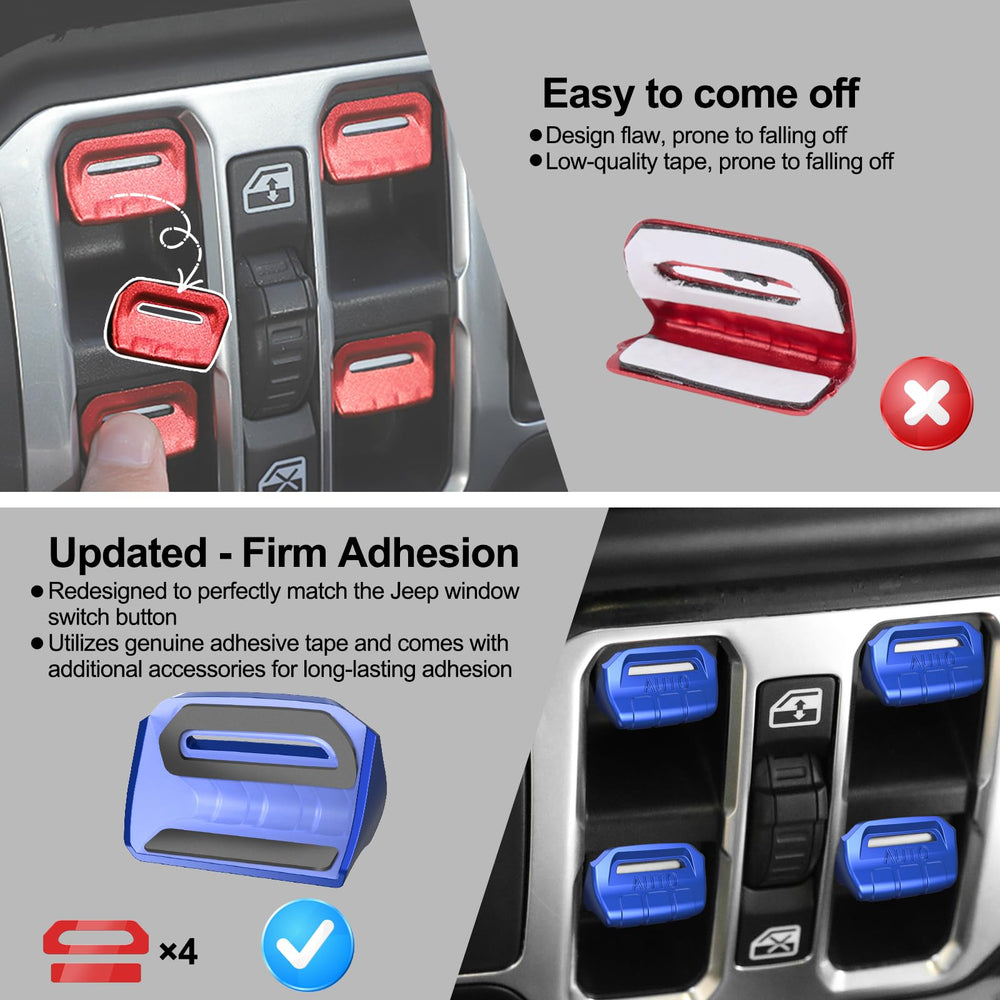 DIAMOOKY blue switch cover for Gladiator shows precise fit and protection.