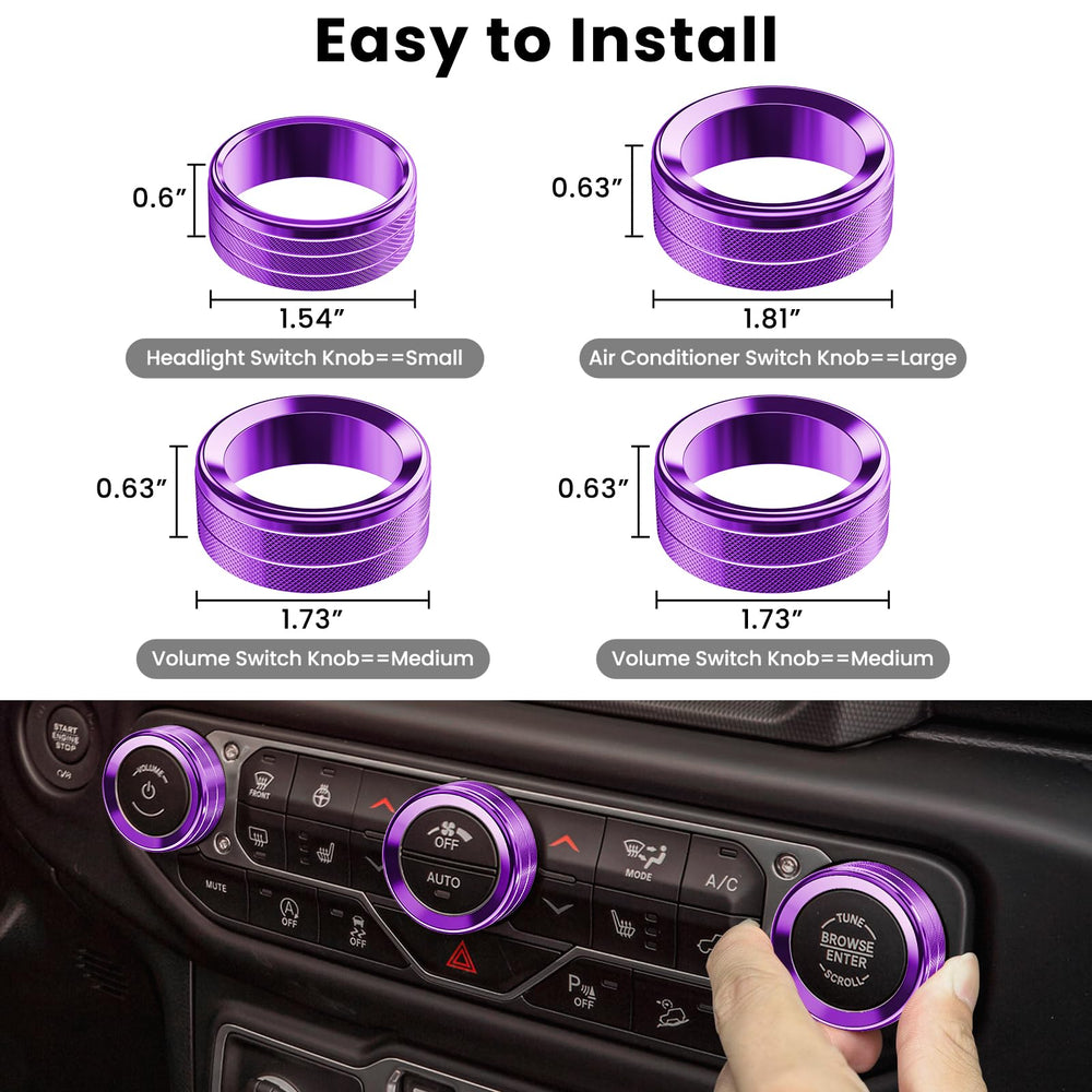 DIAMOOKY Metallic window switch cover purple guards buttons from wear.