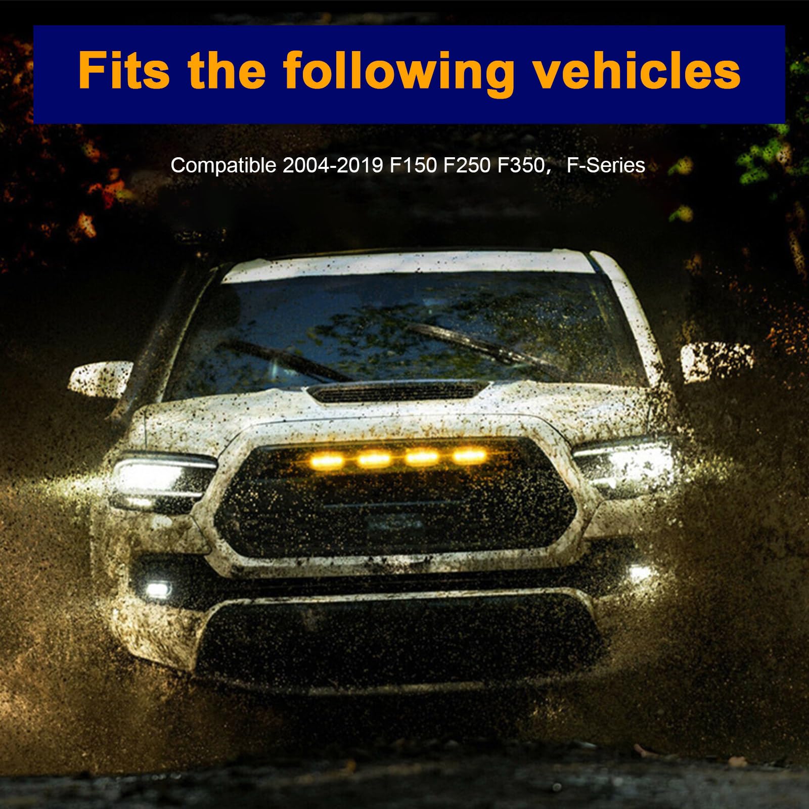 Dickno stylish amber grille light enhances front-end aesthetics