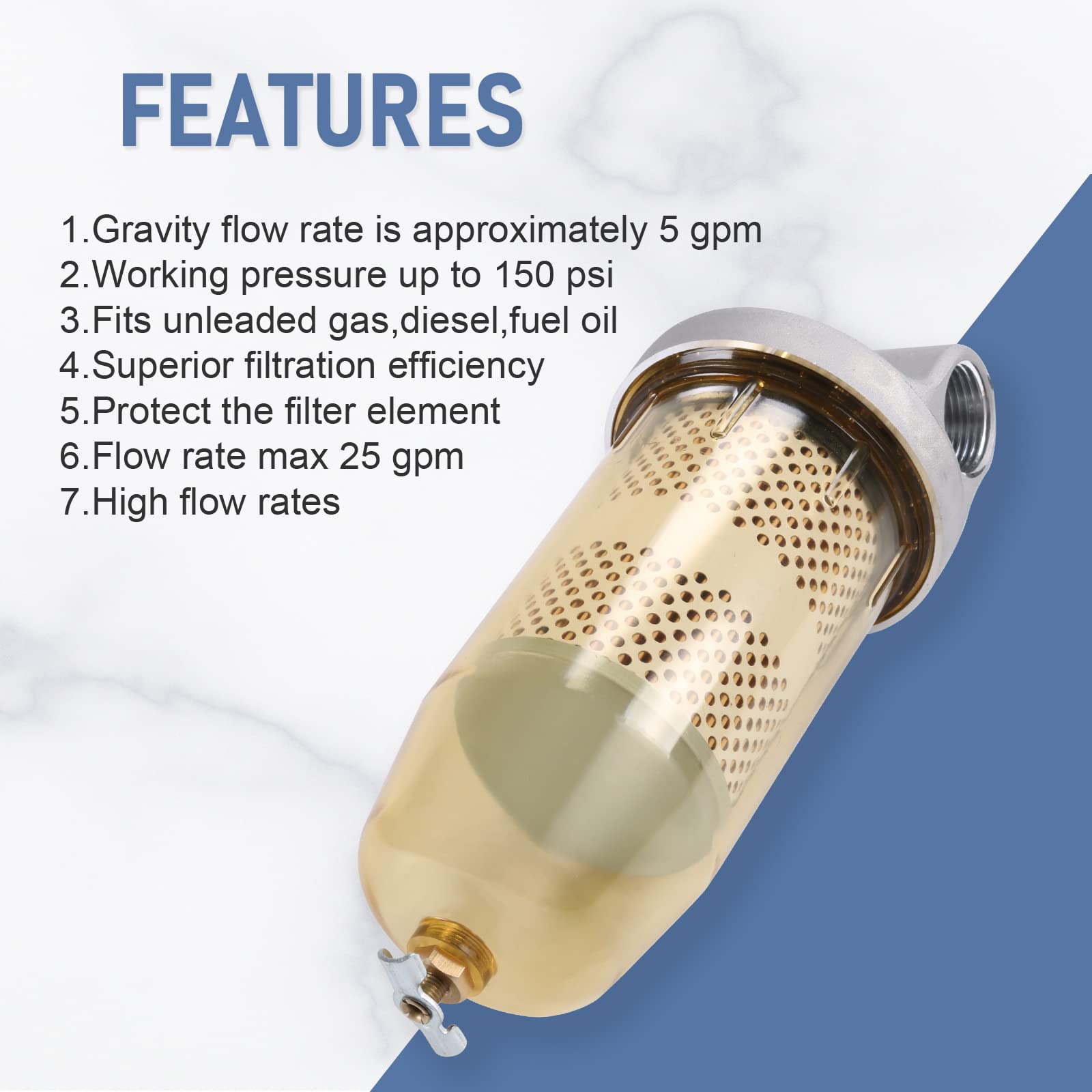 DICMIC 496 hyaline bowl view for visual fuel flow and water separation