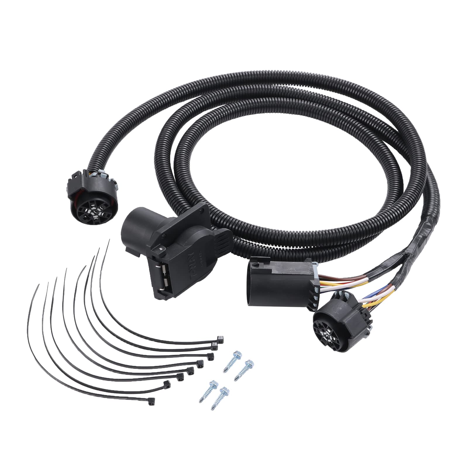 DICMIC 7-pin trailer wiring extension shown at the vehicle side for extended lighting connections.