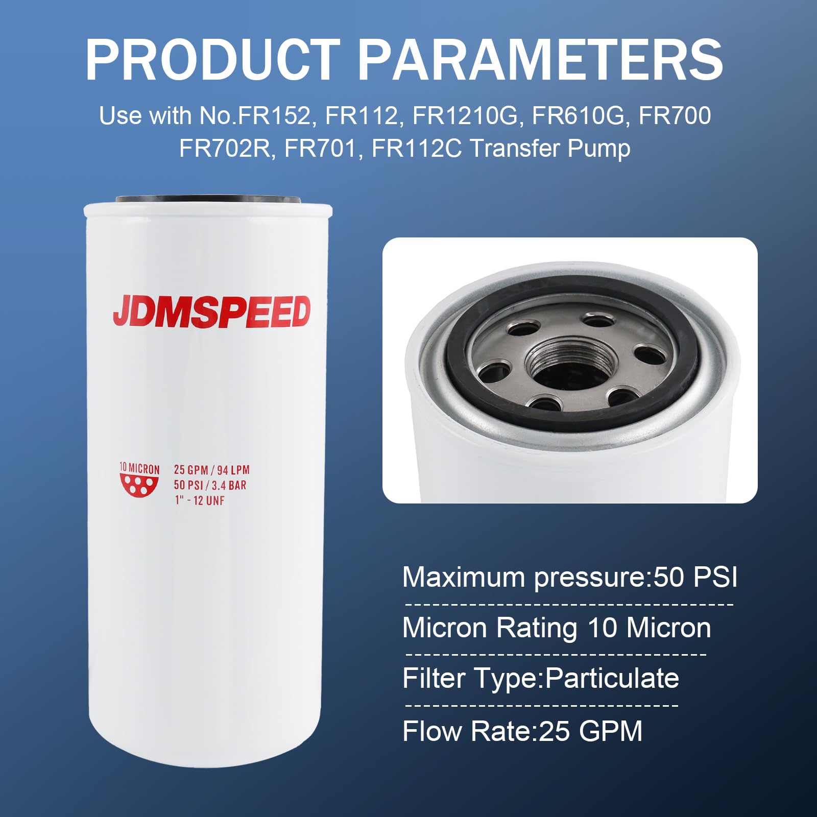 DICMIC F1810PM0 filter head compatibility with FR-series transfer pumps.
