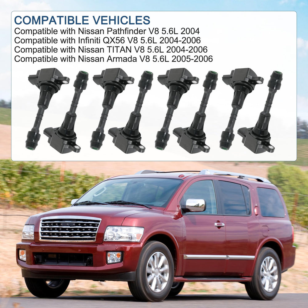 Dicmic coil pack compatible with Infiniti QX56 Armada and Titan for smooth ignition