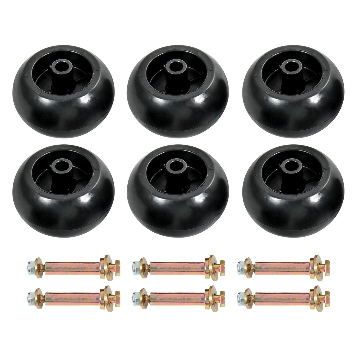 DICMIC deck wheel kit front view improves deck stability during mowing.