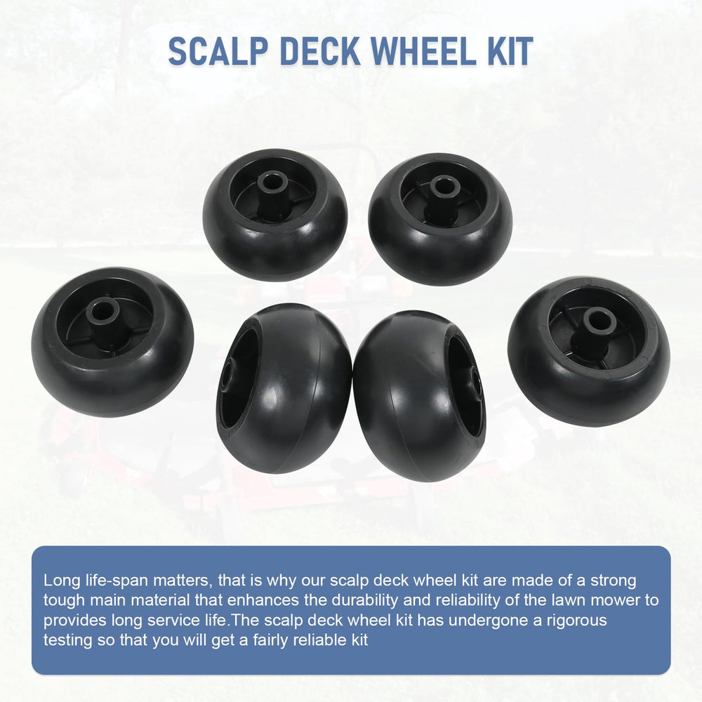 DICMIC lawn mower deck wheel side view supports smoother turns and cleaner edges.