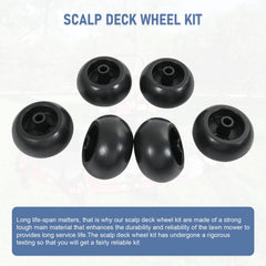 DICMIC lawn mower deck wheel side view supports smoother turns and cleaner edges.