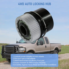 DICMIC locking hub front view for Ford F-350 demonstrates rugged reliability.