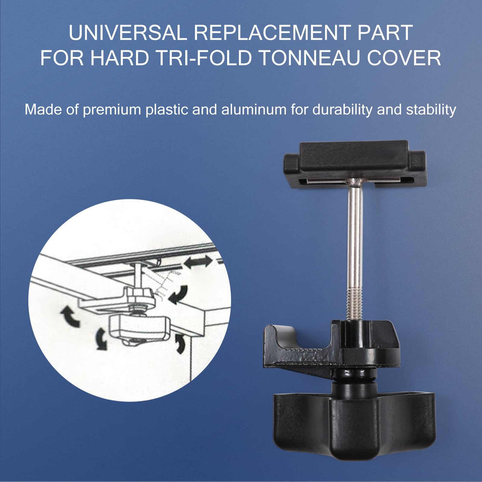 DICMIC rear clamps provide stable alignment for hard tonneau covers.