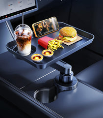 DICMKY car cup holder tray with spacious surface for meals and devices