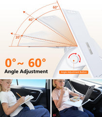 DICMKY car seat tray on rear seat with device slots for kids' entertainment