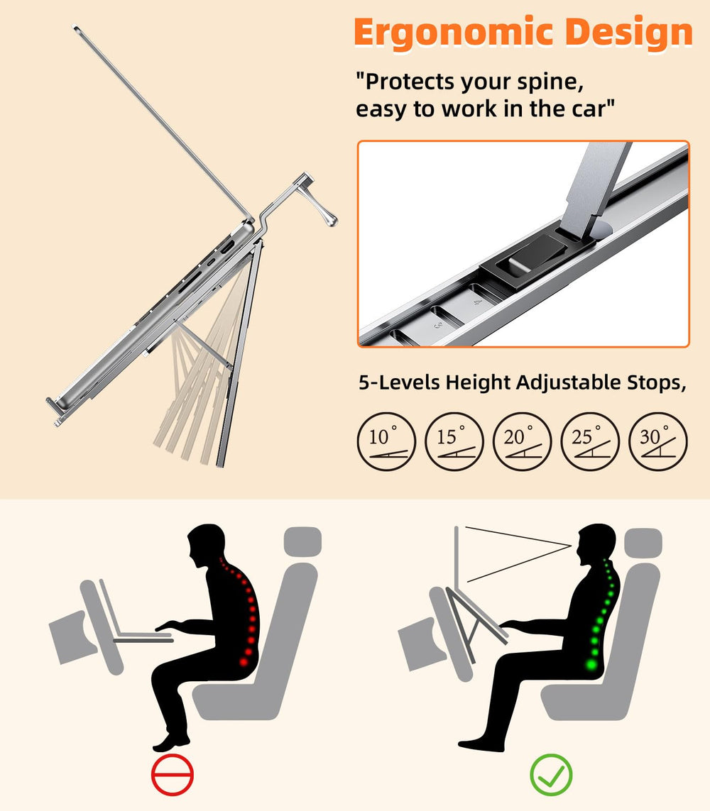 DICMKY foldable lap laptop stand fits compactly for travel.