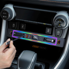 DICMKY Toyota RAV4 USB hub with 8 color RGB ring enhances cabin ambiance and charging
