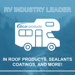 Dicor sealant on metal and fiberglass surfaces; paintable for seamless maintenance.
