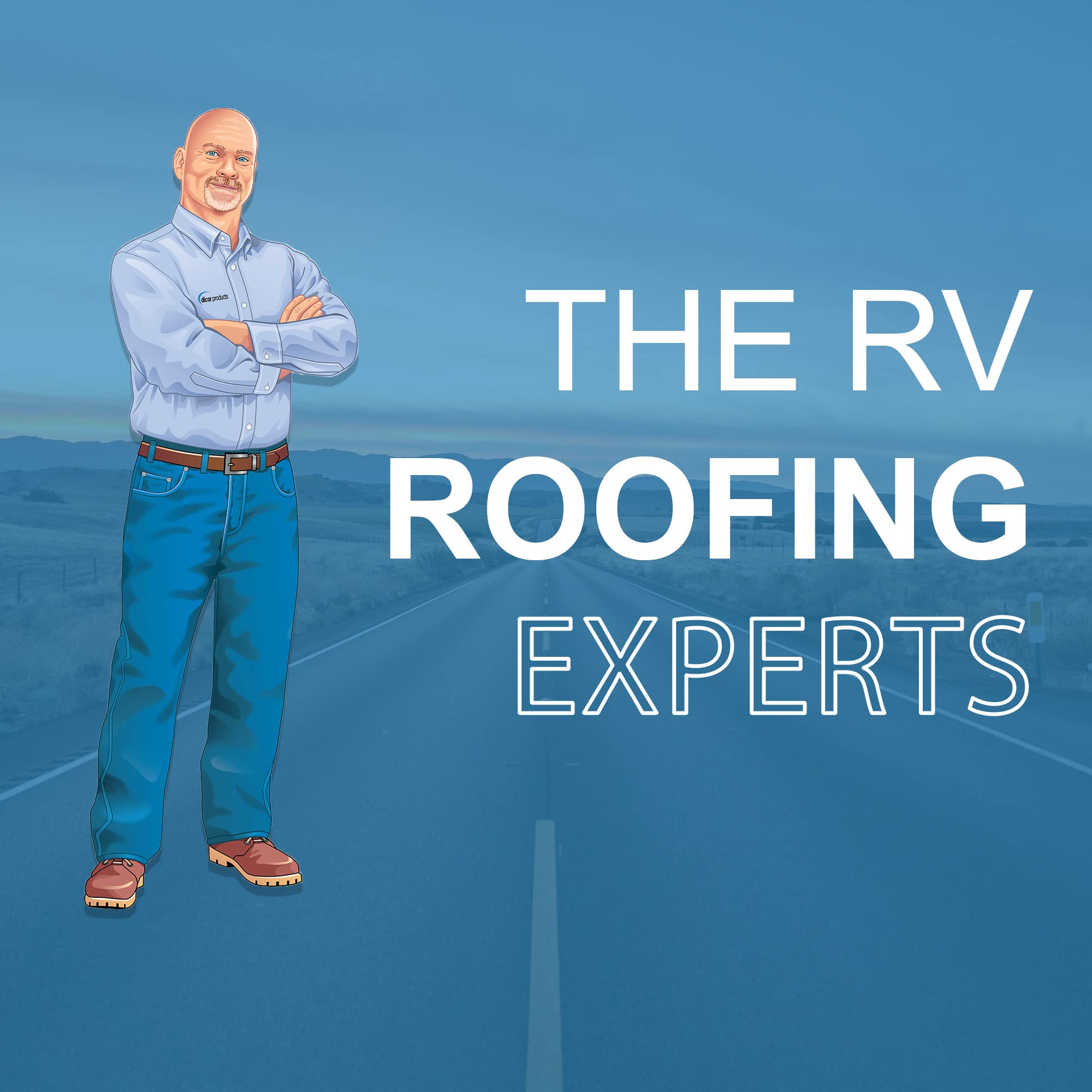 Dicor 501LSW-25 applied along RV roof edge for flexible watertight sealing
