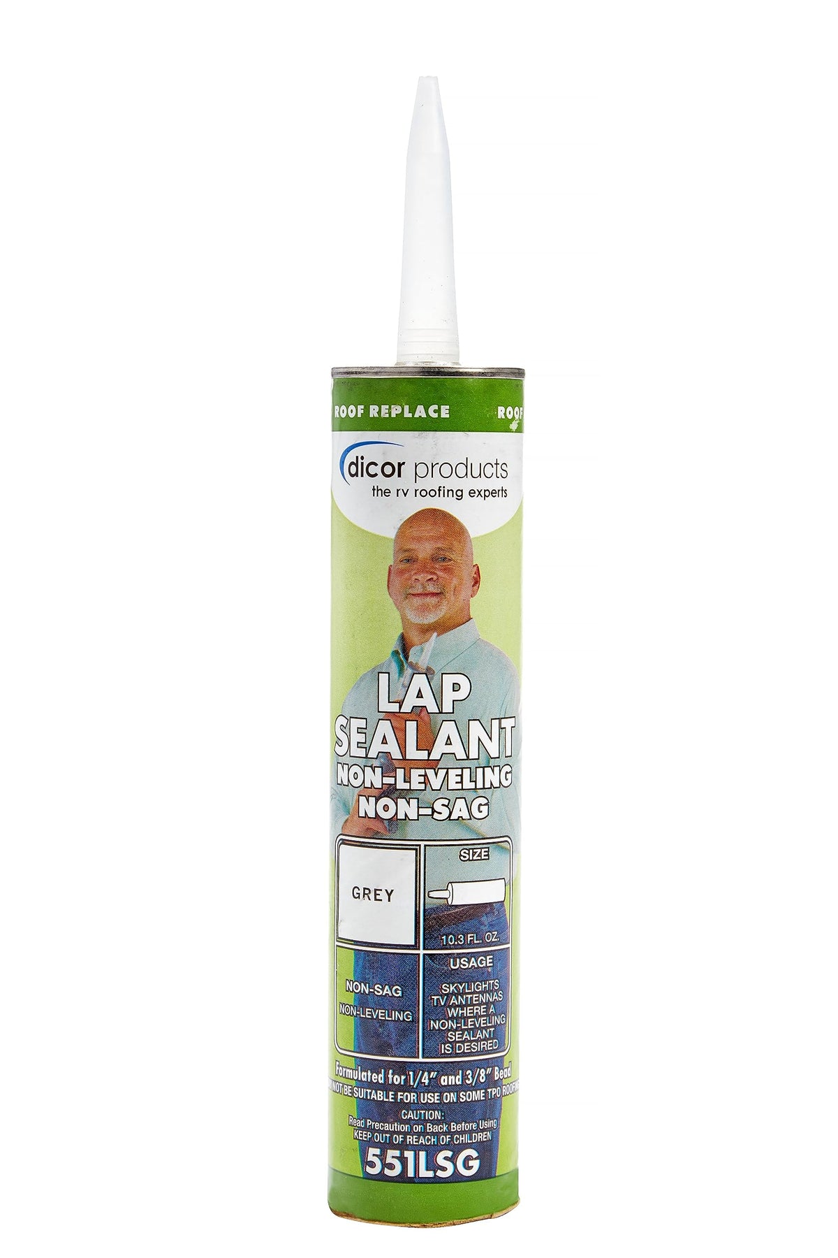 Dicor 551LSG-1 HAPS-Free bottle for watertight roof edge sealing.