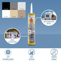 Dicor lap sealant vent-seal around a vent pipe for weatherproof protection.
