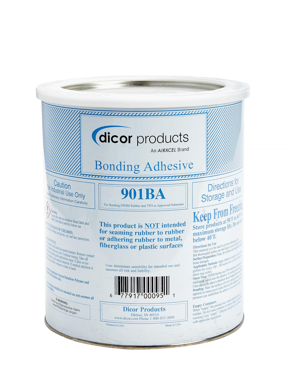 Dicor 901BA-1 water-based RV roof adhesive for easy bonding and sealing on EPDM/TPO.