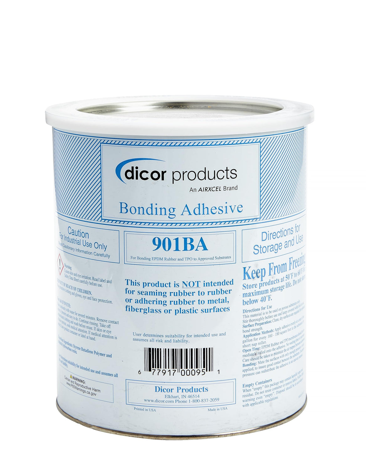 Dicor 901BA-1 water-based RV roof adhesive for easy bonding and sealing on EPDM/TPO.