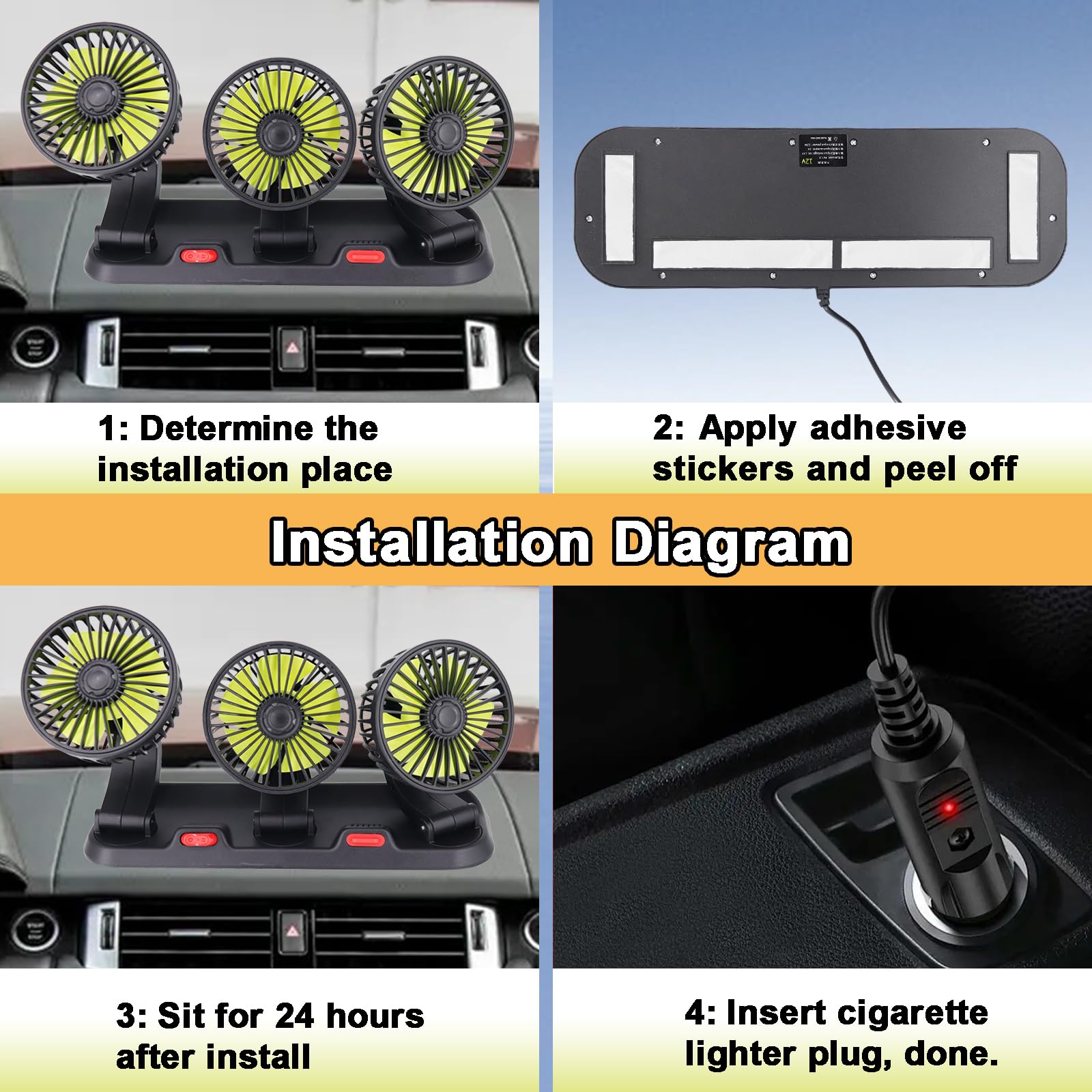 Dicross compact car fan saves space while delivering a refreshing breeze.