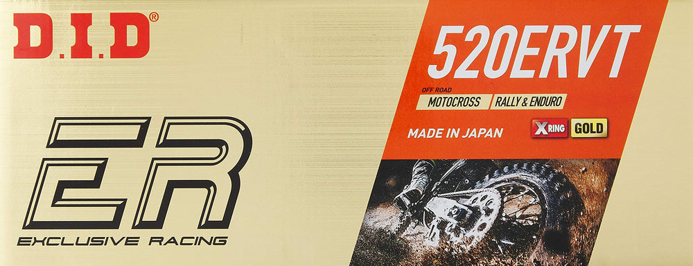 DID 520ERVT-120 Gold X-Ring seal detail for longevity and sealing efficiency