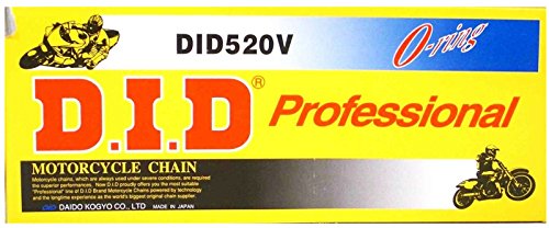 DID 520VO-112 steel 112-link O-ring chain for enhanced wear resistance on sport bikes