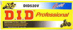 DID 520VO-112 steel 112-link O-ring chain for enhanced wear resistance on sport bikes