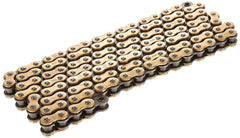 DID 520VX3GB-120 gold chain full view for high-performance riding