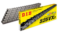 DID 525VX3X120ZB chain assembly for rugged street and off-road riding.