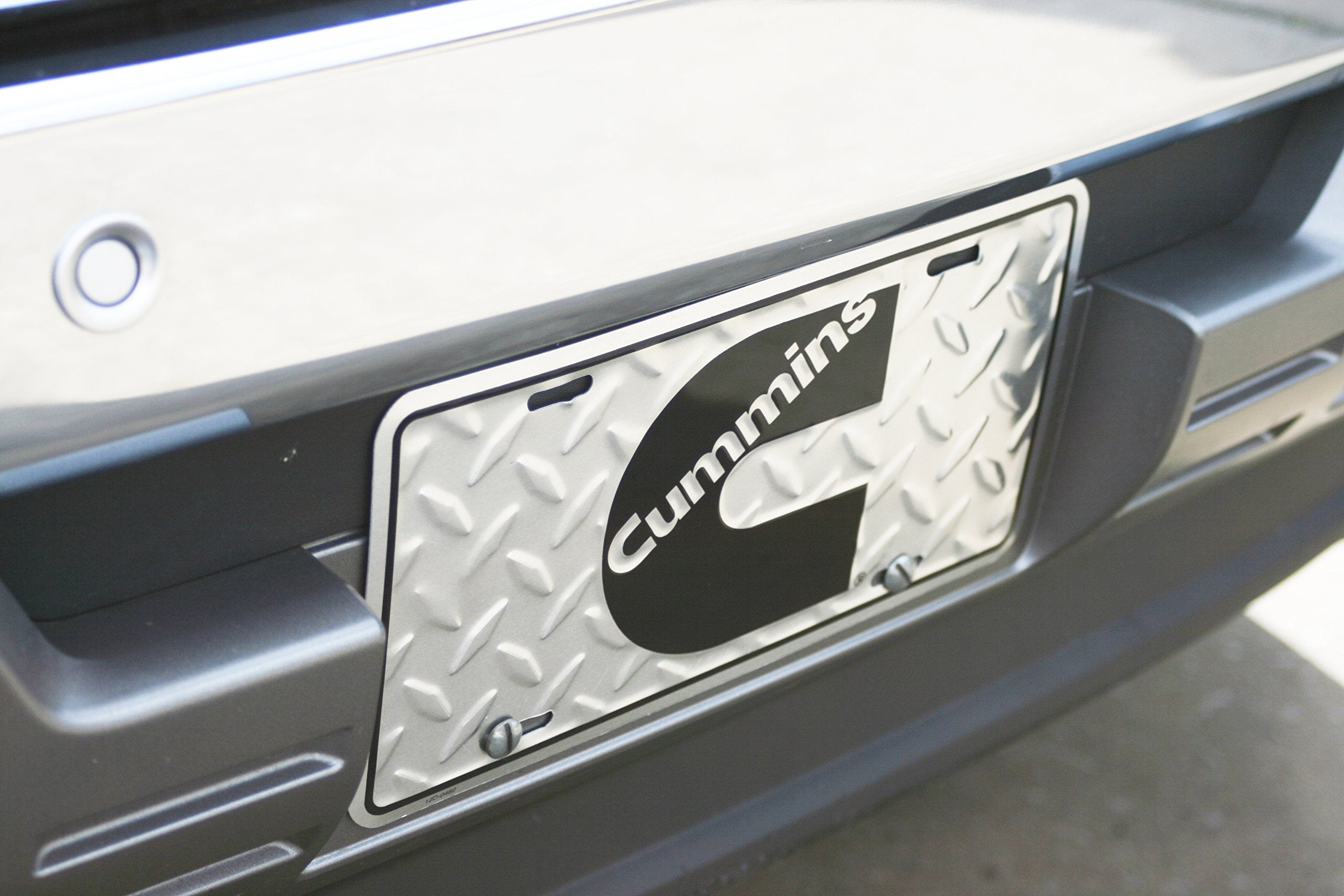 Diesel Power Plus Cummins license with diagonal diamond design for bold exterior detail