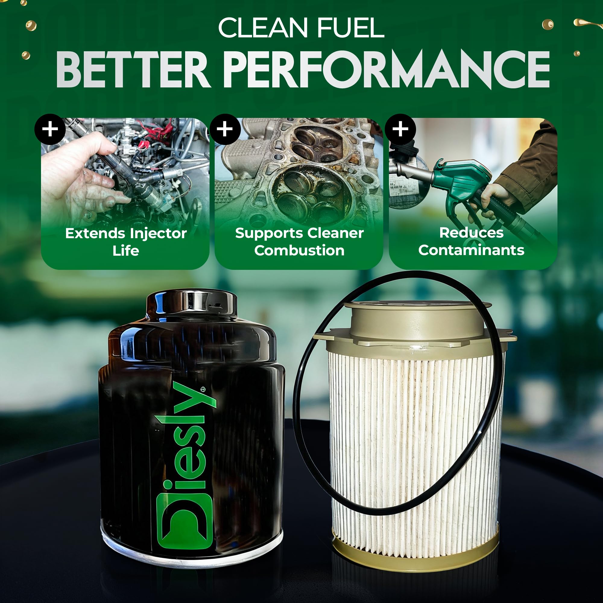 Diesly engine filter fits 2010+ Cummins engines for clean fuel delivery.