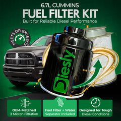 Diesly frame-mounted water separator removes water from diesel for reliable performance.