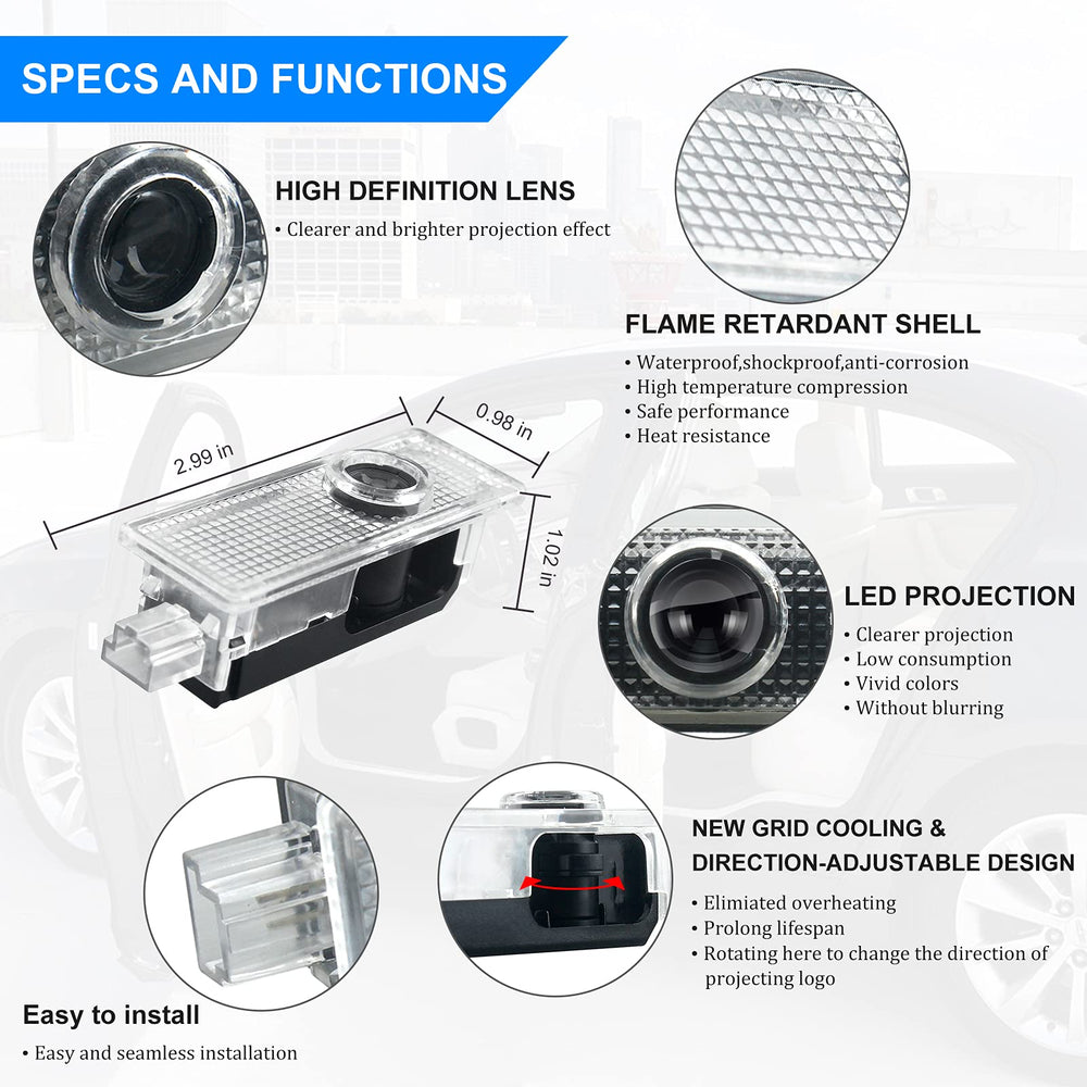 Dieyi waterproof housing resists moisture for durable car door lights.