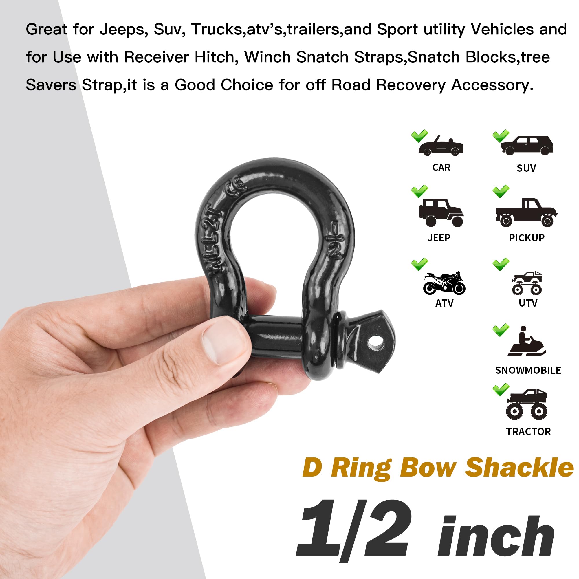Digank D Ring Shackle 9/16-inch pin detail highlights robust build.