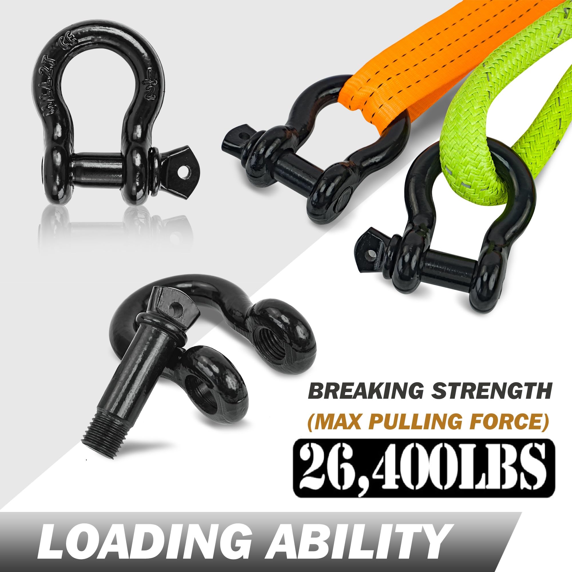 Digank D Ring Shackle compatible with tow straps and gear.