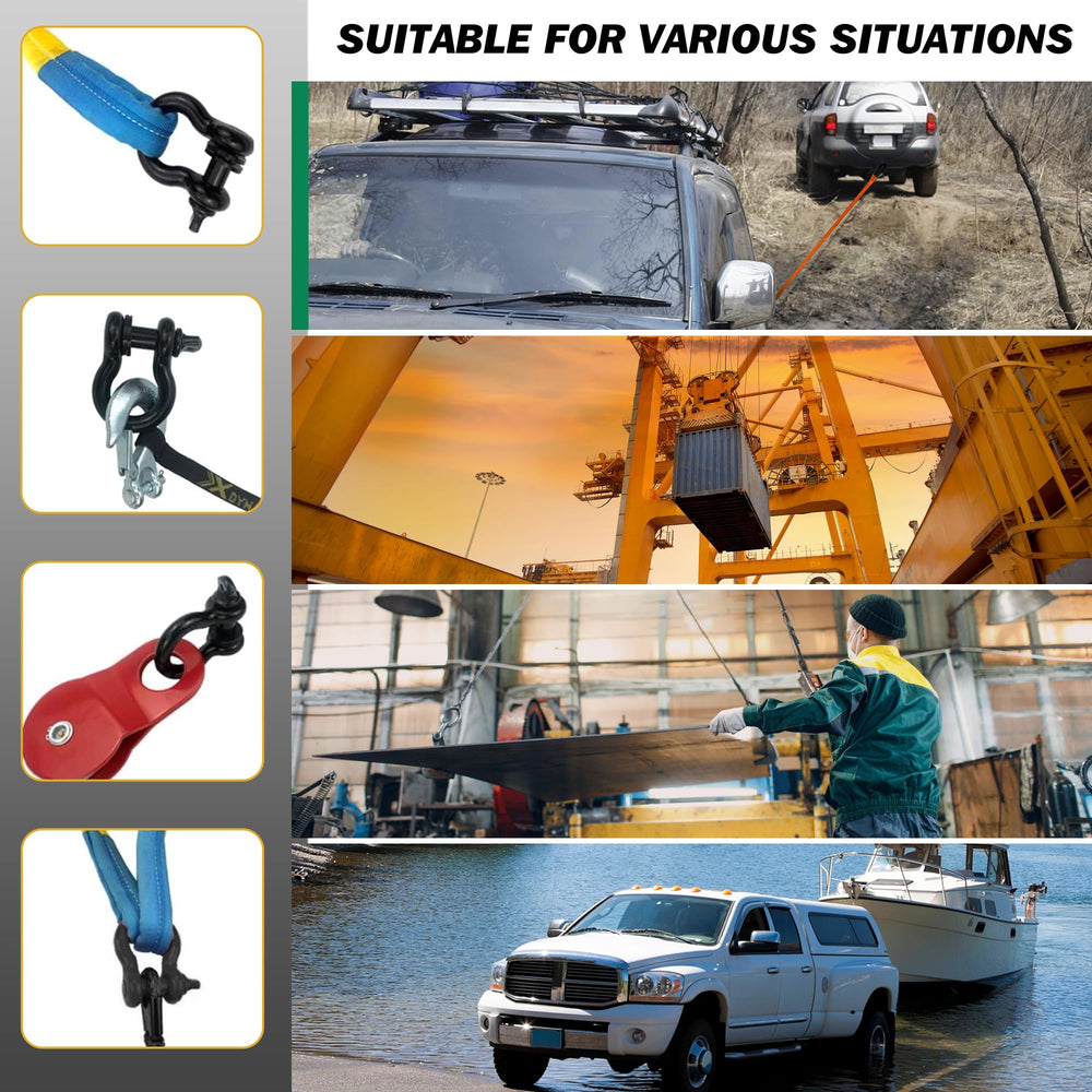 Digank D Ring Shackle bundled with tow strap and tools.