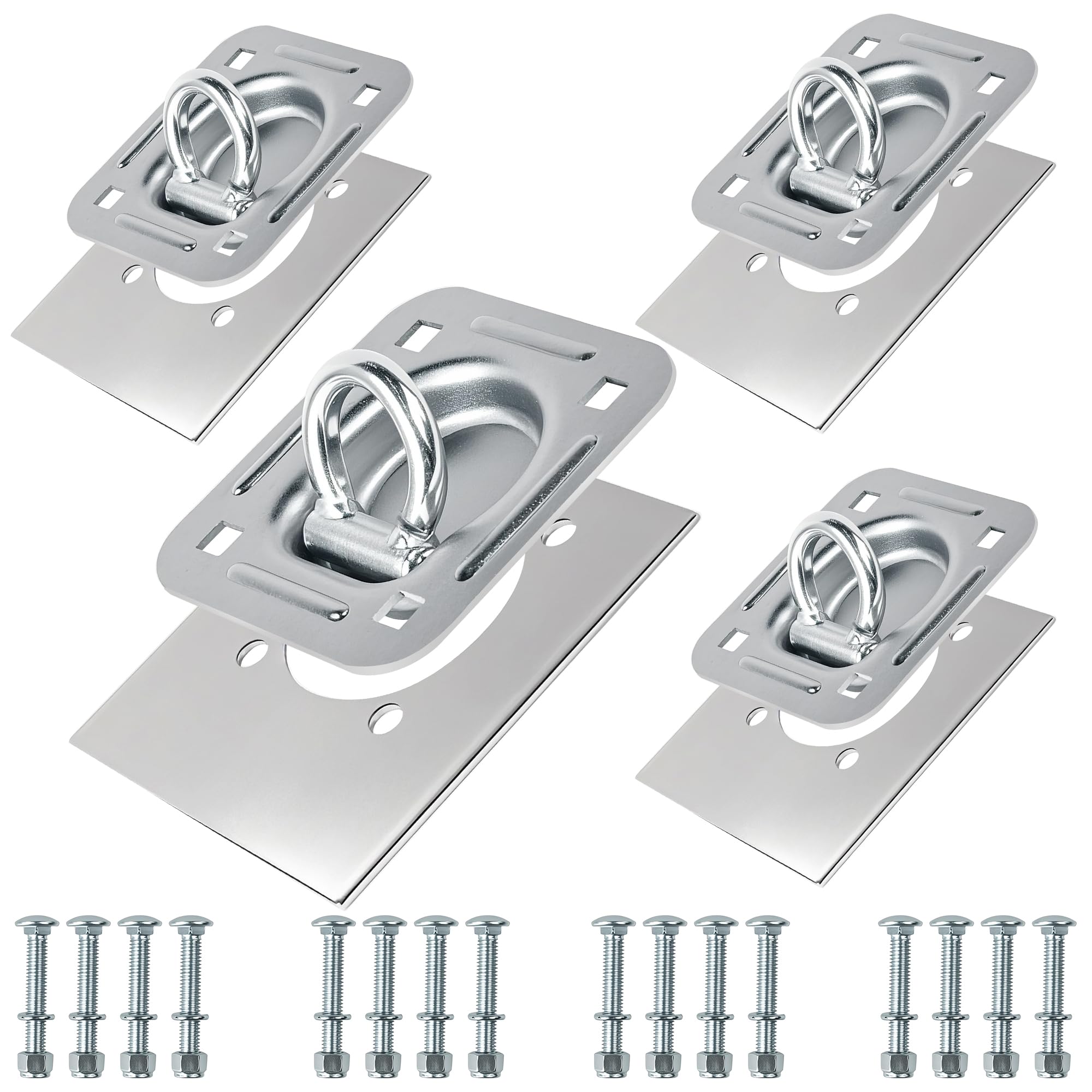 Digank recessed D-ring anchor flush-mounted on trailer floor for secure cargo.
